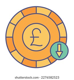 Icono de vector plano de esterlinación que puede fácilmente modificar o editar 