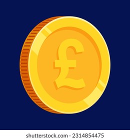 Pound Sterling Gold Coin GBP Money Vector