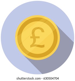 Pound sterling Icon. flat design. Vector illustration.