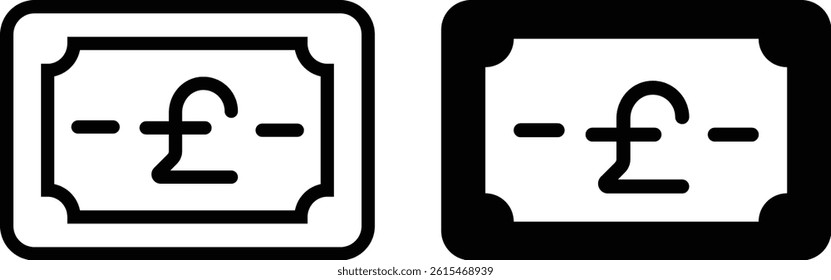 Pound sterling Icon flat and line icon Simple outline logo.