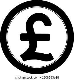 Pound Sterling icon in round circle.