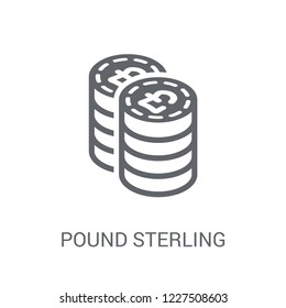 Pound sterling icon. Trendy Pound sterling logo concept on white background from Cryptocurrency economy and finance collection. Suitable for use on web apps, mobile apps and print media.
