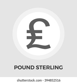 Pound sterling icon vector. Flat icon isolated on the white background. Editable EPS file. Vector illustration.