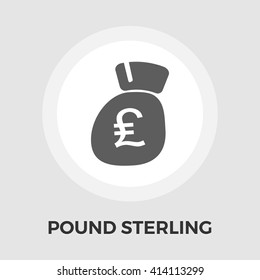 Pound sterling icon vector. Flat icon isolated on the white background. Editable EPS file. Vector illustration.