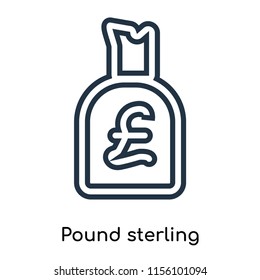 Pound sterling icon vector isolated on white background, Pound sterling transparent sign , thin symbols or lined elements in outline style