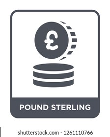 pound sterling icon vector on white background, pound sterling trendy filled icons from Cryptocurrency economy and finance collection, pound sterling simple element illustration