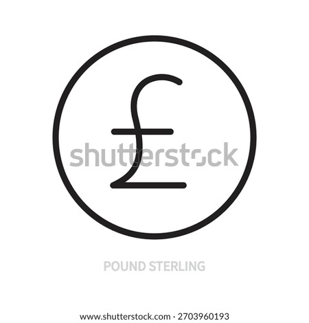 Pound sterling line icon. One of the types of global currency sign, symbol. Business, economy, finance, money, bank concept. Vector illustration. Editable stroke. Isolated on a white background.