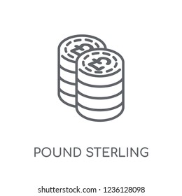 Pound sterling linear icon. Modern outline Pound sterling logo concept on white background from Cryptocurrency economy and finance collection.