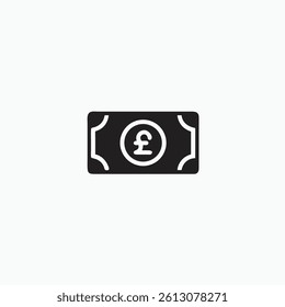 Pound sterling money icon vector illustration fully editable vector template	