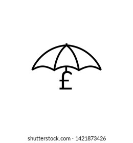 pound sterling money protector security umbrella logo vector icon illustration