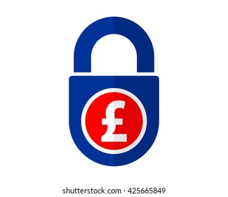 pound sterling padlock currency value financial bank money price image vector