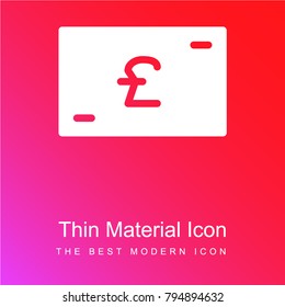 Pound sterling red and pink gradient material white icon minimal design
