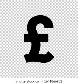 pound sterling sign icon flat vector on transparent background