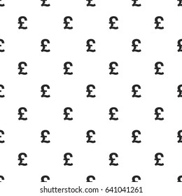 Pound Sterling sign seamless pattern, isolated on white background. Vector illustration, easy to edit.