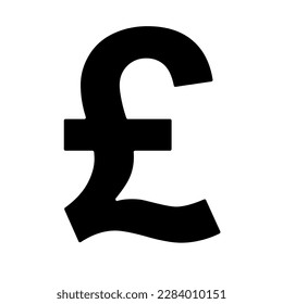 Pound sterling silhouette icon. Vector.