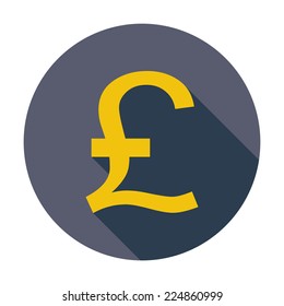 Pound sterling. Single flat color icon. Vector illustration.