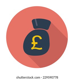Pound sterling. Single flat color icon. Vector illustration.