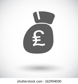Pound sterling. Single flat icon on white background. Vector illustration.