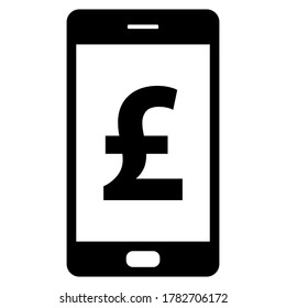 Pound sterling and smartphone on white