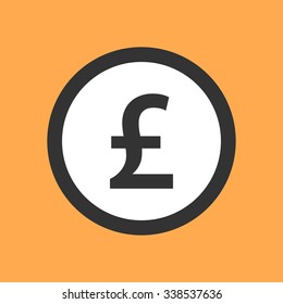 Pound sterling symbol in flat design.