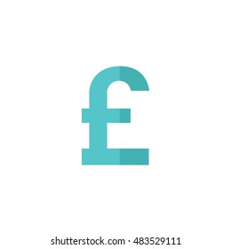 Pound sterling symbol icon in flat color style. UK currency, British, Europe 