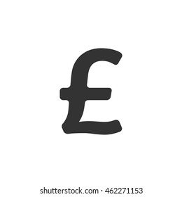Pound sterling symbol icon in single grey color. UK currency, British, Europe