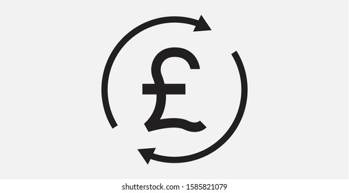Pound sterling vector icon. Pound icon. GBP currency sign. Money icon. Vector Illustration of pound icon