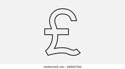Pound sterling vector icon. Pound icon. GBP currency sign. Money icon. Vector Illustration of pound icon. Outline sign