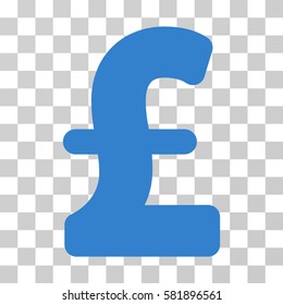 Pound Sterling vector icon. Illustration style is a flat iconic cobalt symbol on a transparent background.