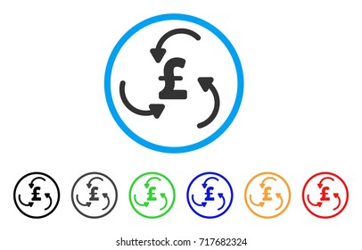 Pound Swirl rounded icon. Style is a flat pound swirl grey symbol inside light blue circle with black, gray, green, blue, red, orange color versions. Vector designed for web and software interfaces.