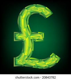 Pound symbol, bling style, in green
