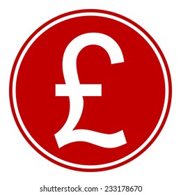 Pound symbol button on white background. Vector illustration.