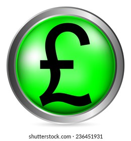 Pound symbol button on white background. Vector illustration.
