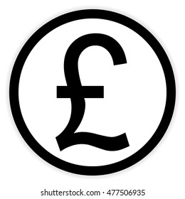 Pound symbol button on white background. Vector illustration.