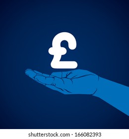 pound symbol in hand vector