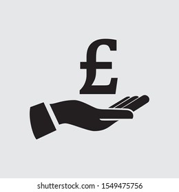 Pound Symbol In Hand, Vector icon