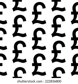 Pound symbol seamless pattern on white background. Vector illustration.