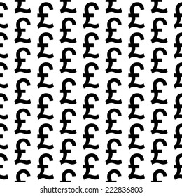 Pound symbol seamless pattern on white background. Vector illustration.