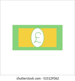 Pound symbol sign flat icon on background