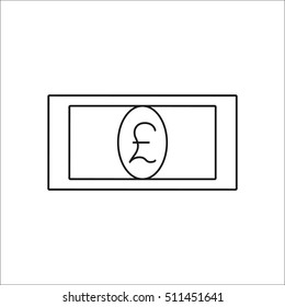 Pound symbol sign line icon on background