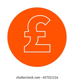 Pound symbol, vector monochrome round icon, flat style