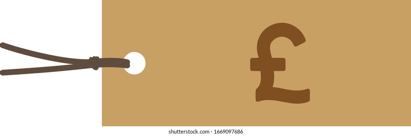 Pound tag isolated vector illustration