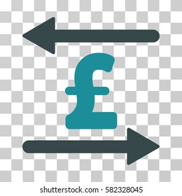 Pound Transactions vector icon. Illustration style is a flat iconic bicolor soft blue symbol on a transparent background.