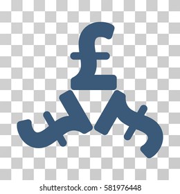 Pound Trinity vector pictograph. Illustration style is a flat iconic blue symbol on a transparent background.