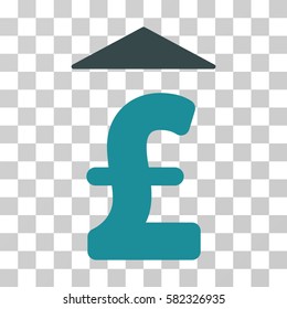 Pound Up vector icon. Illustration style is a flat iconic bicolor soft blue symbol on a transparent background.