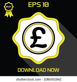 Pound . Virtual currency Vector Icons in flat style. money