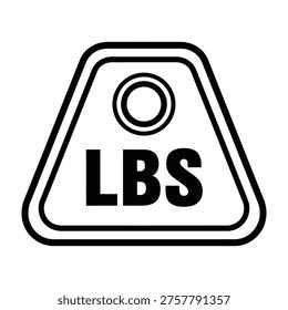 Pound weight symbol with lbs text in black line art on white background