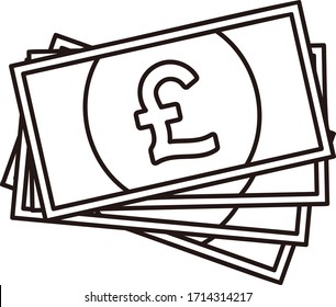 Pfund Scheine einzeln auf Vektorillustration