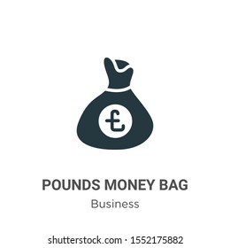 Pounds money bag vector icon on white background. Flat vector pounds money bag icon symbol sign from modern business collection for mobile concept and web apps design.
