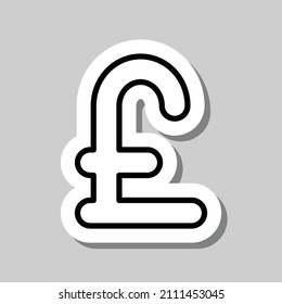 Libras de dinero icono simple. Diseño plano. Pegar con sombra sobre fondo gris.ai